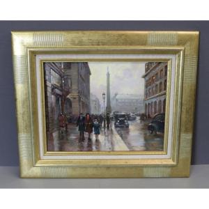 Huile sur toile "Vue de Paris " par Denis Skachrov XXe