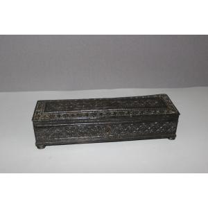 Plumier en bois sculpté fin XIX , Radjastan