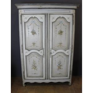 Armoire Peinte à Décor de Fleurs , XVIII