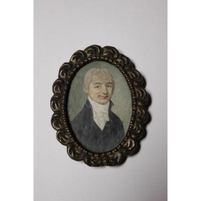 Miniature On Ivory Representative A Man XIX