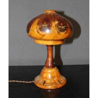 Lampe Ou Veilleuse En Bois Tourné 1900