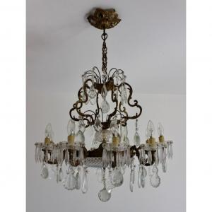 Louis XV Style Bronze And Crystal Chandelier