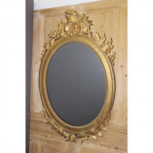 Louis XVI Mirror In Golden Wood End XVIII