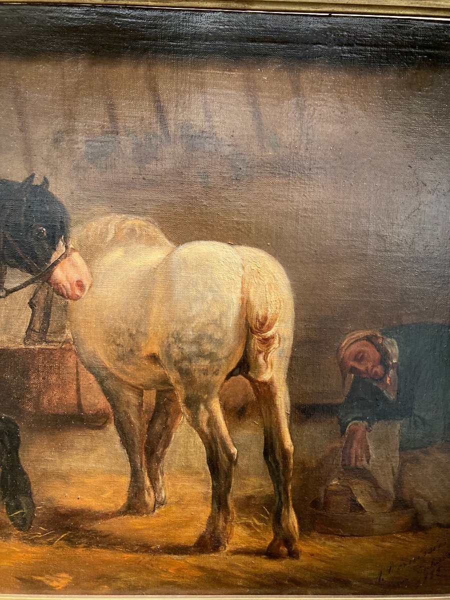 « chevaux à L’écurie » D’après Dubuisson 1882-photo-4