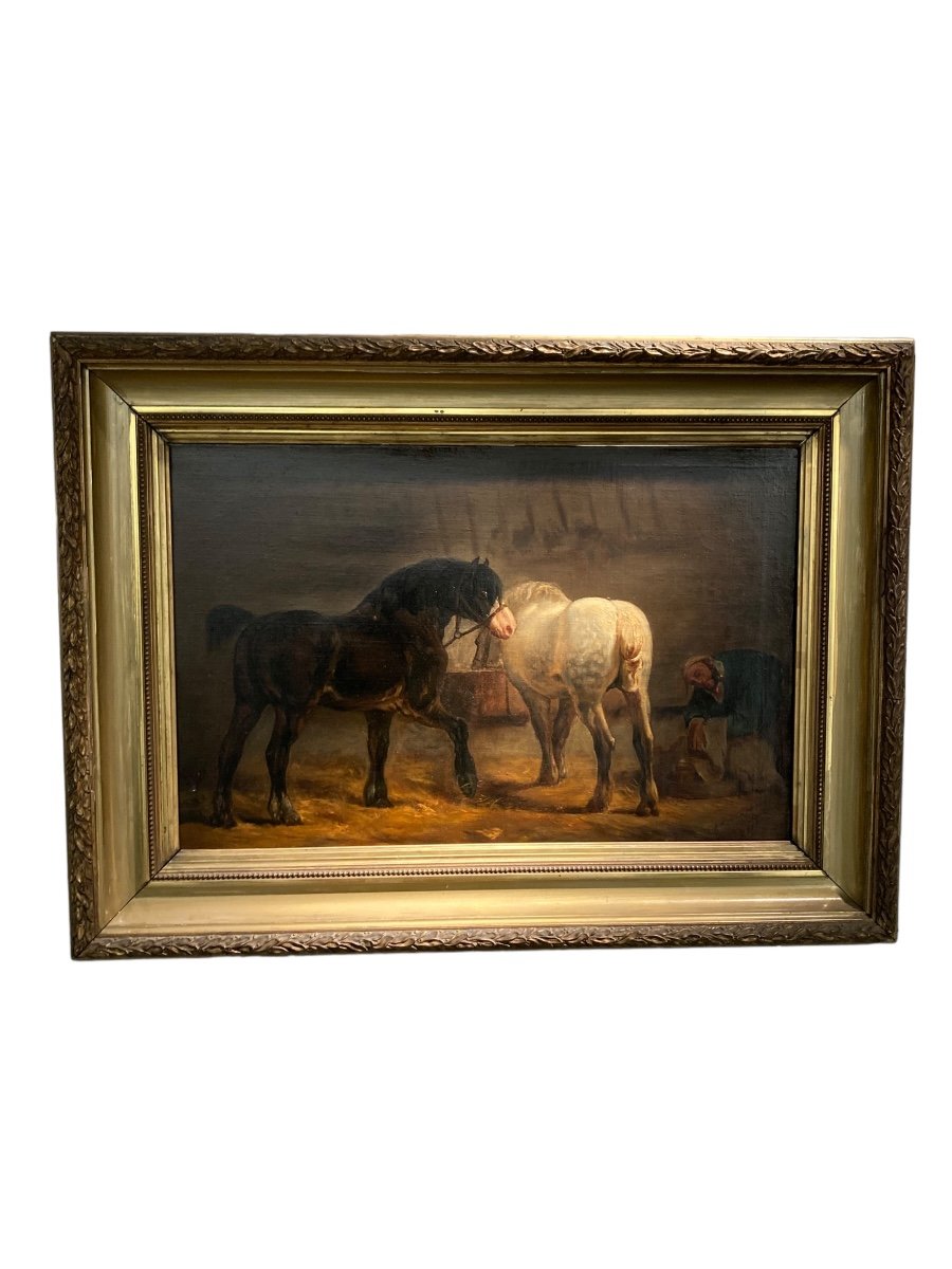 « chevaux à L’écurie » D’après Dubuisson 1882-photo-2