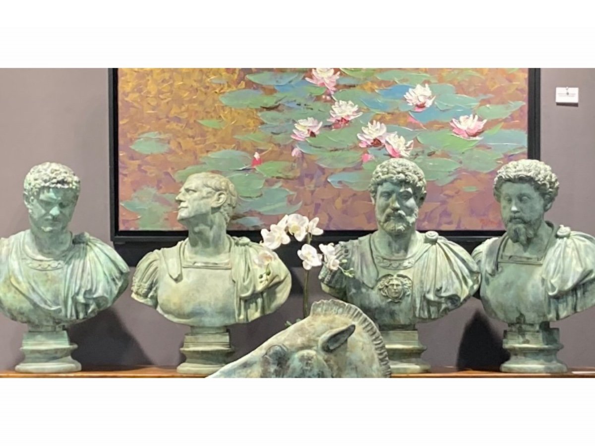 4 Bustes En Bronze - Empereurs Romains -photo-4