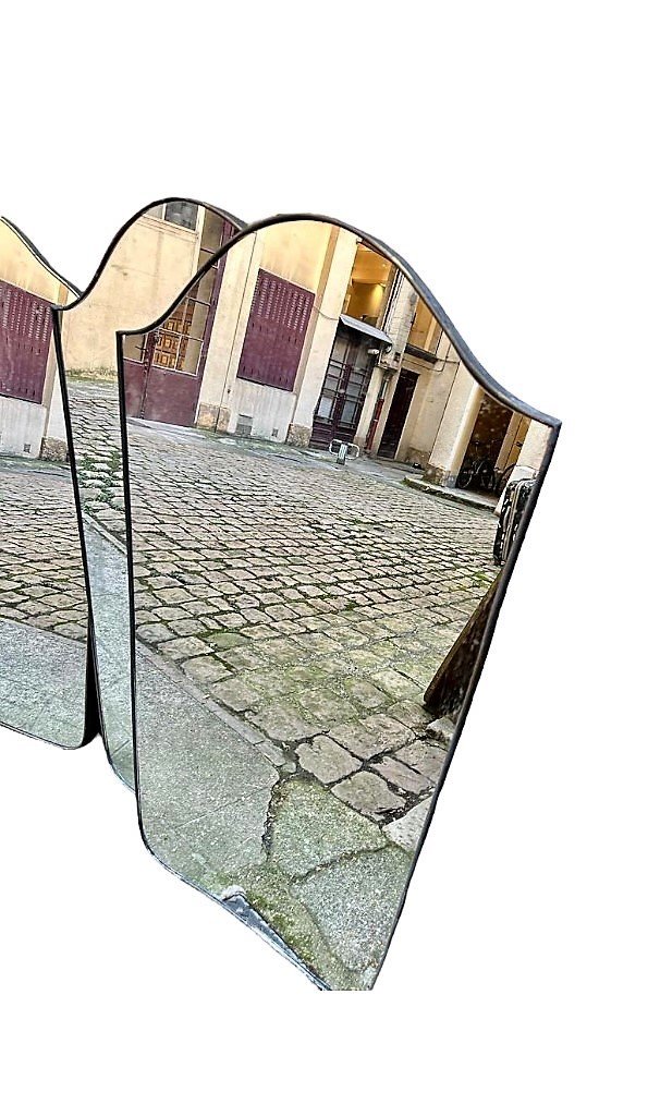 Paire De Miroirs En Laiton -photo-2