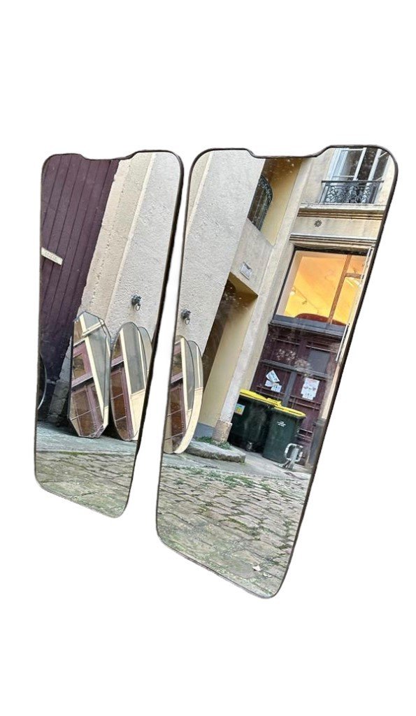 Paire De Miroirs En Laiton -photo-4