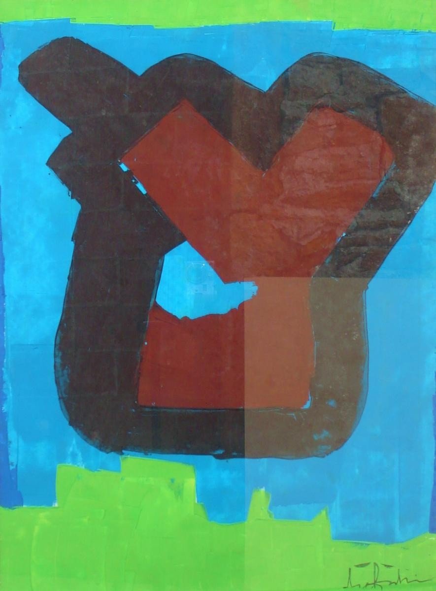 Ange Falchi (1913-1989), Gouache On Paper, Abstract Composition-photo-2