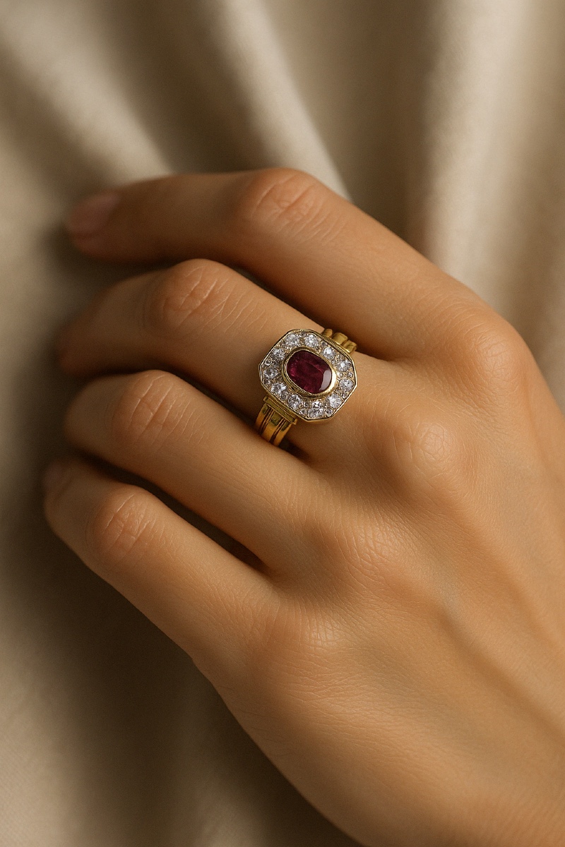 Art Deco Ring Circa 1930 In 18-carat Gold, Rubies And Diamonds – Maison Augis