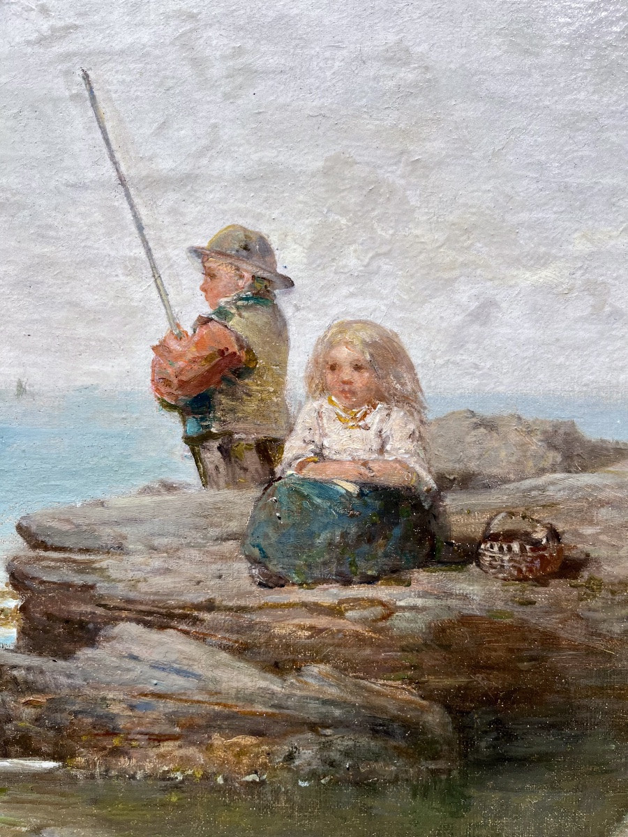 James Cassie (scottish 1819-1879) - Mussel Pickers -photo-2