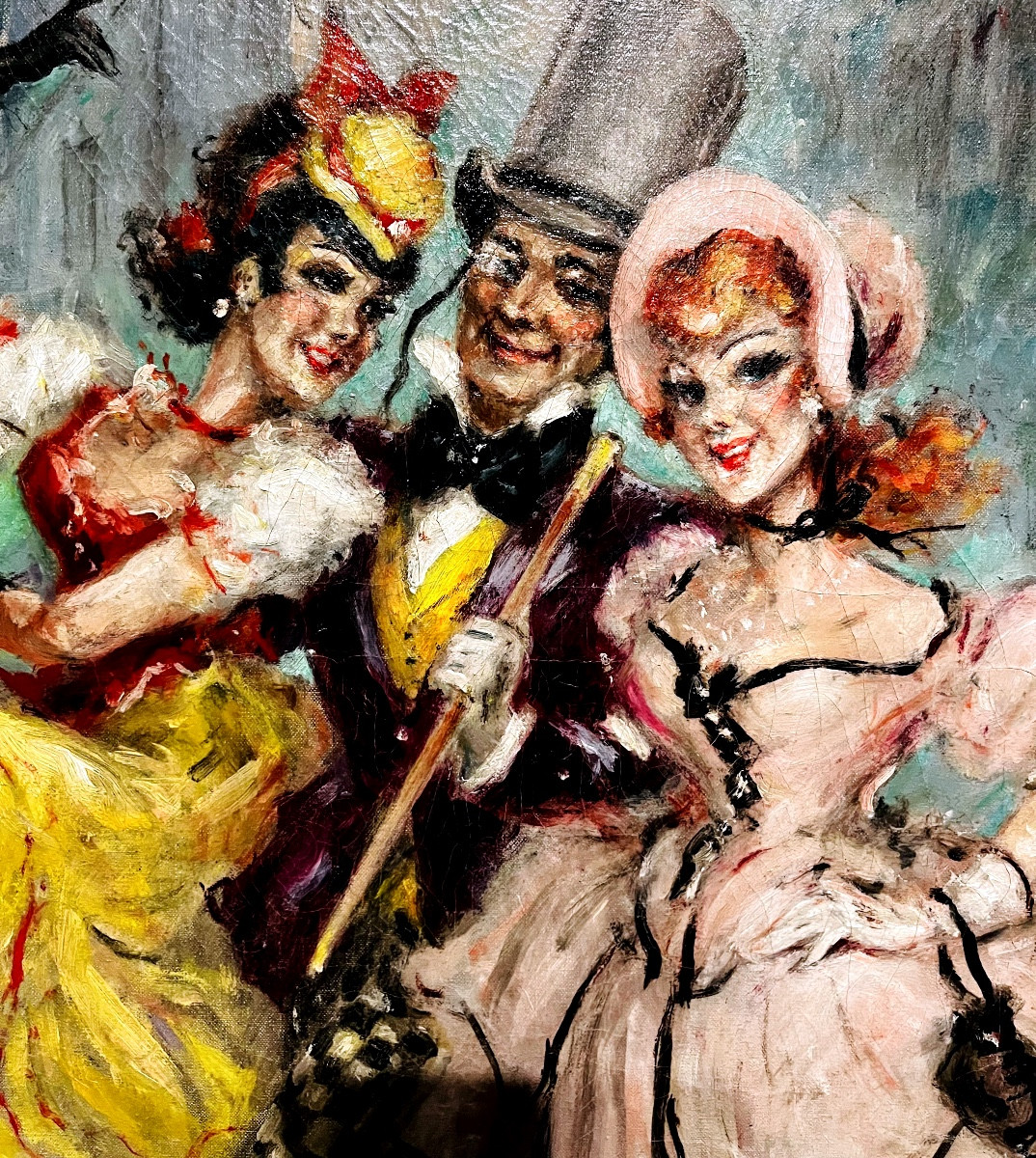 Marcel Bloch (XXe siècle) - Danseurs devant le Moulin Rouge, 1961-photo-8