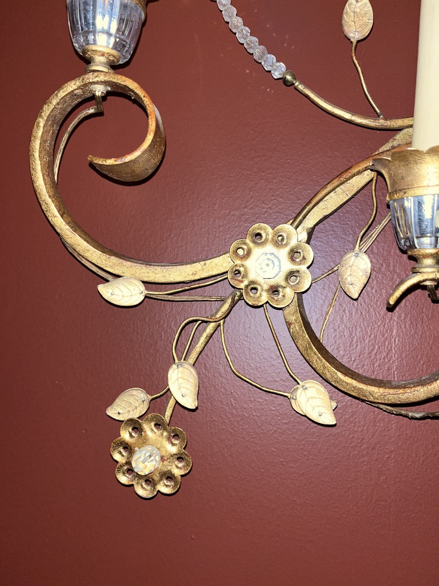 Large Wall Light With Seven Light Arms, Attributed To Maison Baguès Or Maison Banci – C-photo-1
