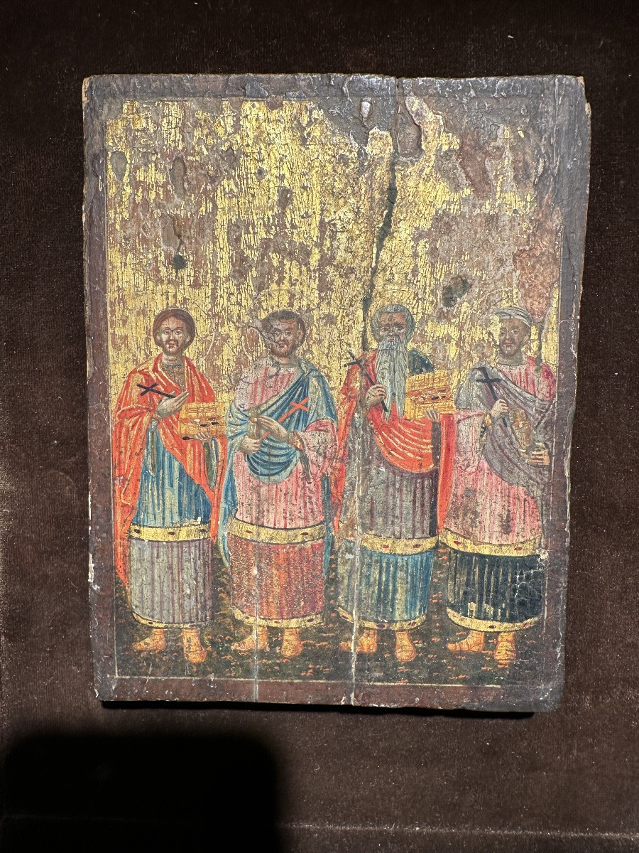 19th Century - Icon On A Gold Background - 19th Century-photo-3