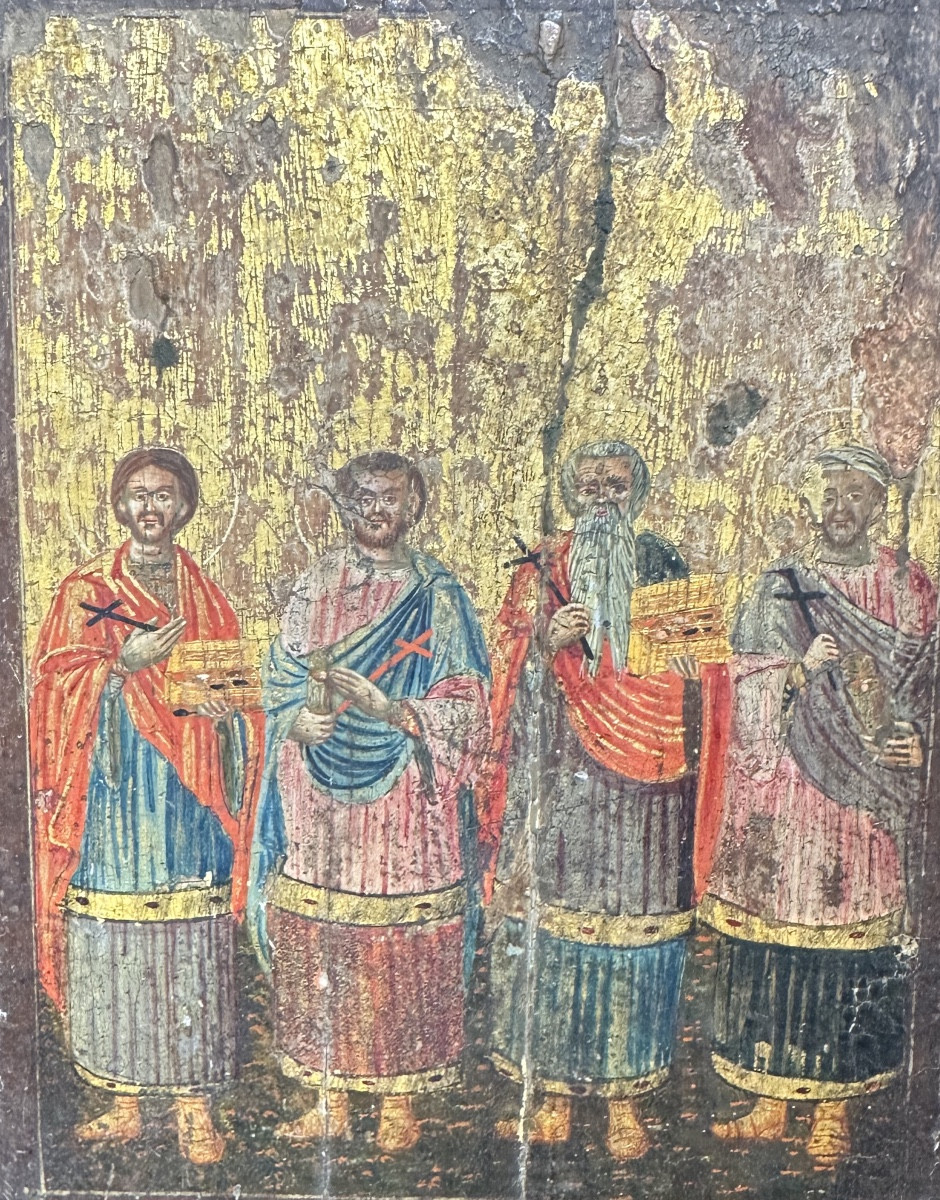 19th Century - Icon On A Gold Background - 19th Century