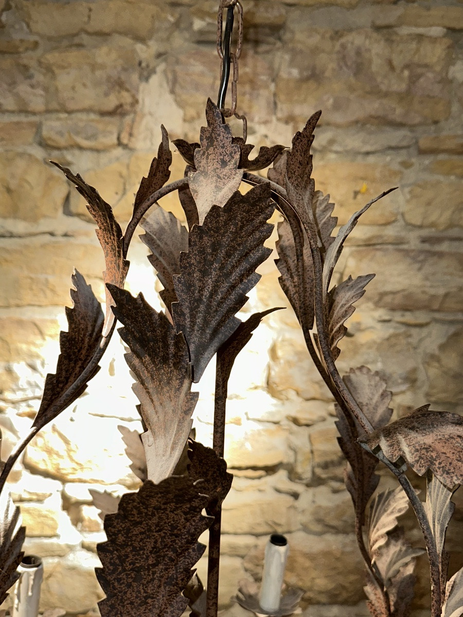  Mid-20th Century Wrought Iron Cage Chandelier – Mid-20th Century-photo-4