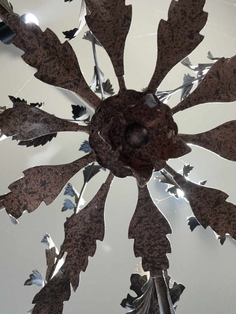  Mid-20th Century Wrought Iron Cage Chandelier – Mid-20th Century-photo-1