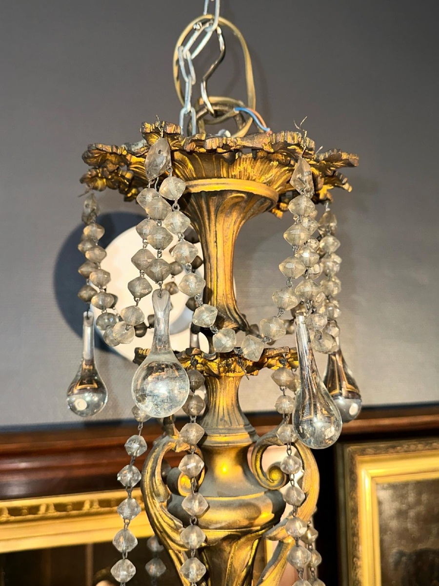 Lustre d’époque Napoléon III – Lustre de style Louis XV – vers 1880.-photo-3