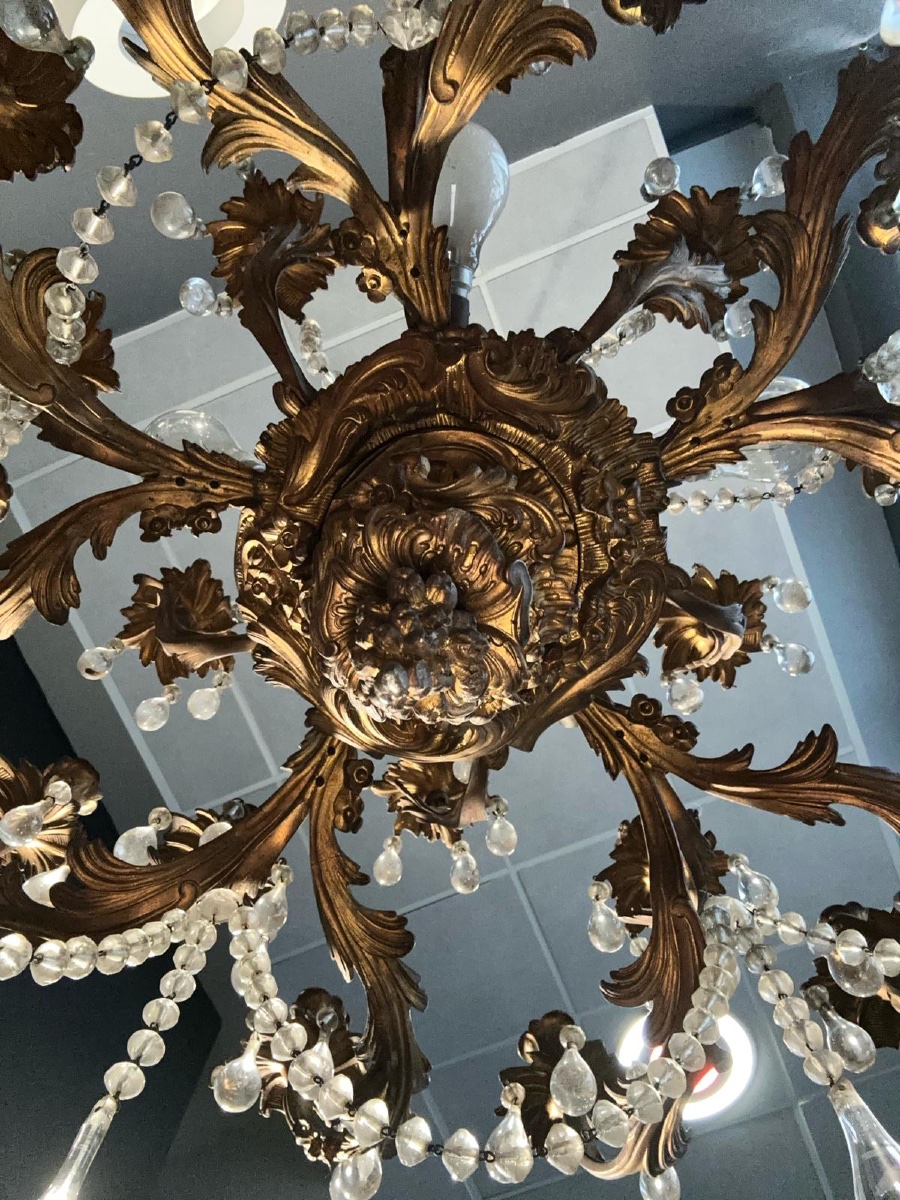 Lustre d’époque Napoléon III – Lustre de style Louis XV – vers 1880.-photo-4