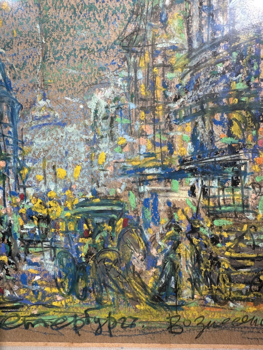 Valentin Blinov (né en Russie en 1944) Souvenir de Paris – Boulevard Montmartre-photo-3