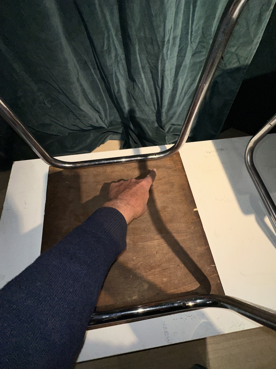 Pair Of Bauhaus Stools In Chrome-plated Steel And Walnut Veneer - Austria, Circa 1930-photo-3