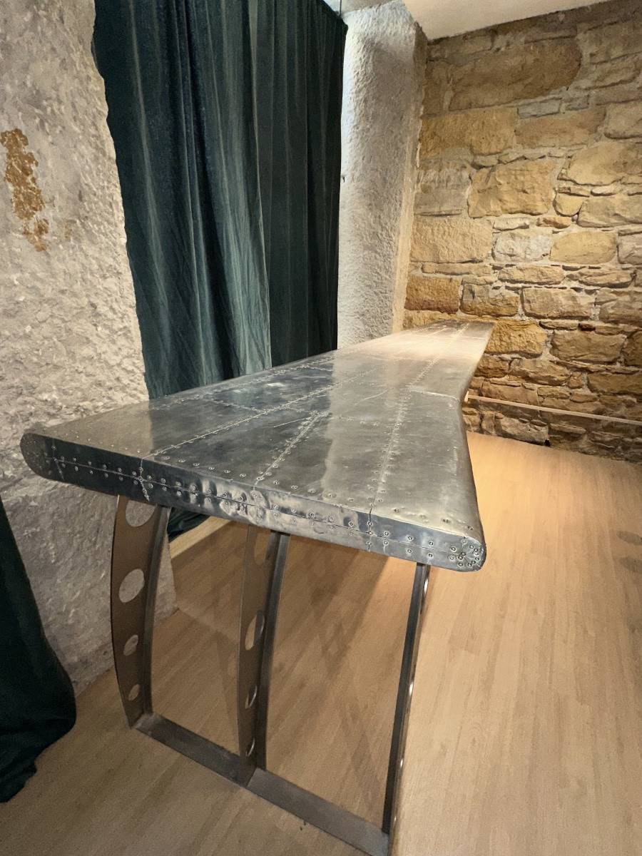 Bureau en forme Aile d’avion “Wing” en aluminium -photo-2
