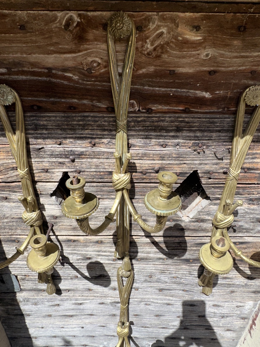 Set Of Four Louis XVI-style Wall Sconces -photo-4
