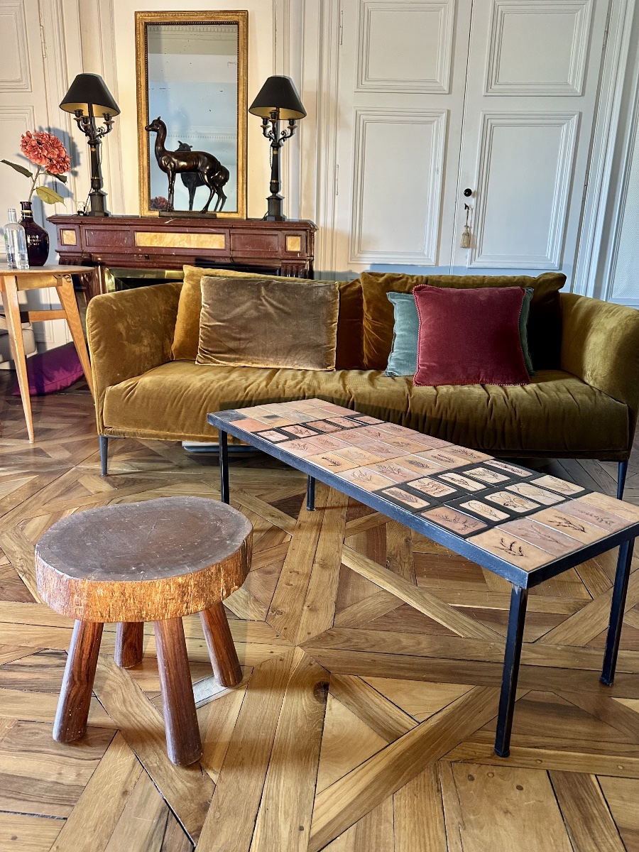 Roger Capron (attributed To) – “herbier” Coffee Table Made Of Vallauris Ceramics-photo-5