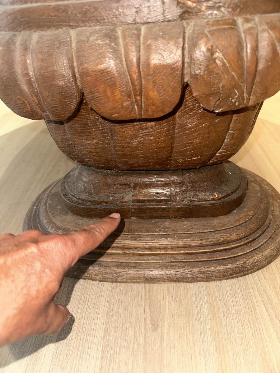 Importante table basse italienne en mosaïque de marbres polychromes et chêne massif Fin du XIXe-photo-3