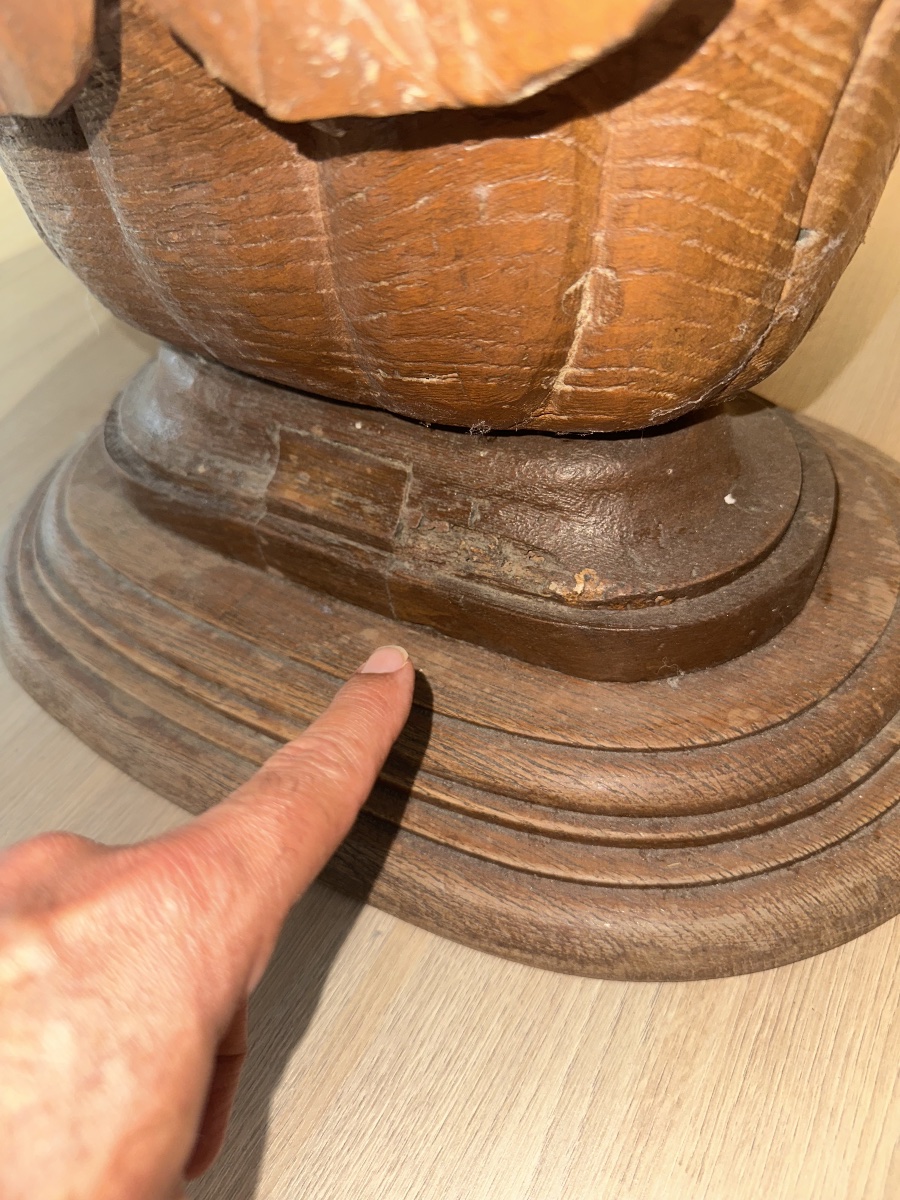 Importante table basse italienne en mosaïque de marbres polychromes et chêne massif Fin du XIXe-photo-5