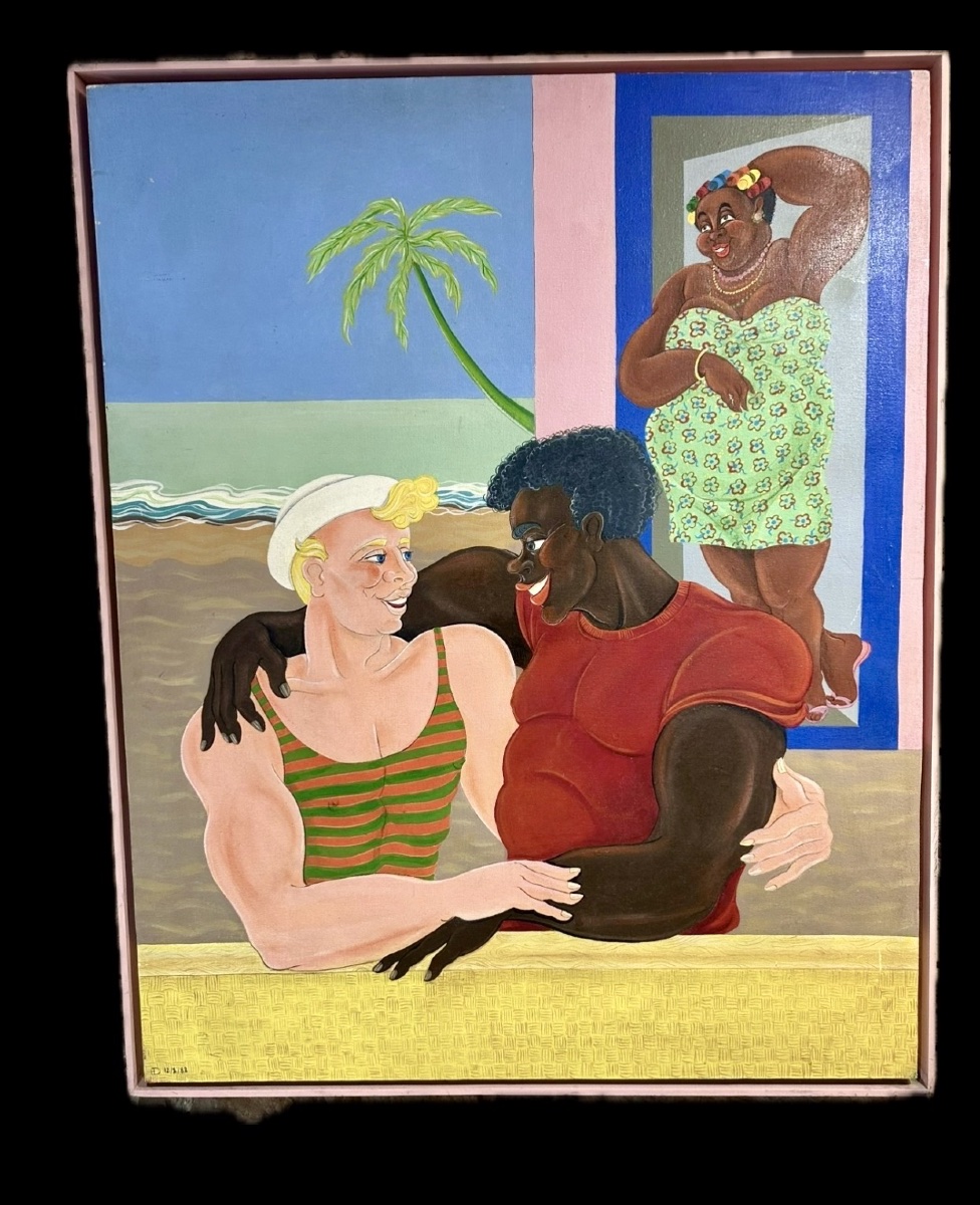 Couple enlacé dans un jardin tropical – Fortaleza (Brésil), 1983-photo-2