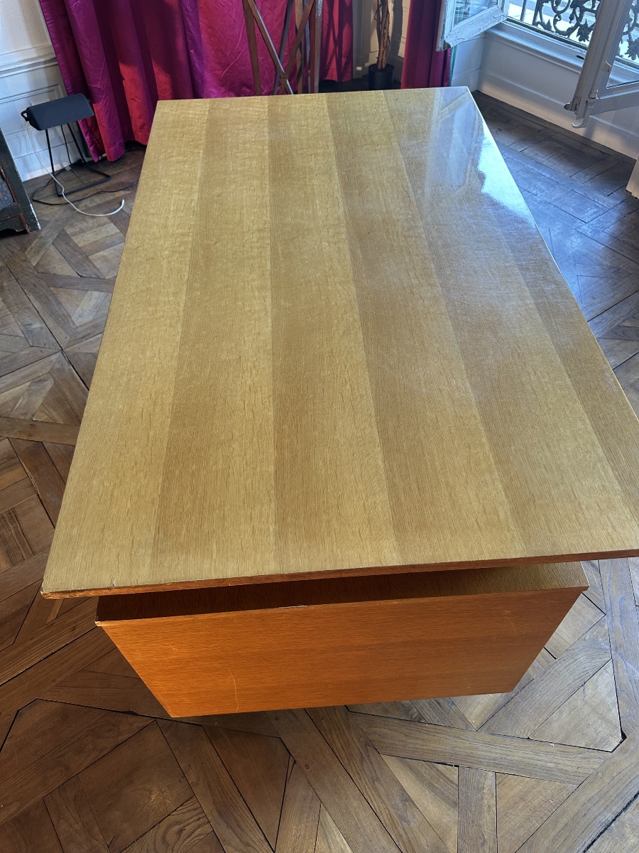Grand bureau design à deux caissons, à la manière de Jacques Hitier-photo-2