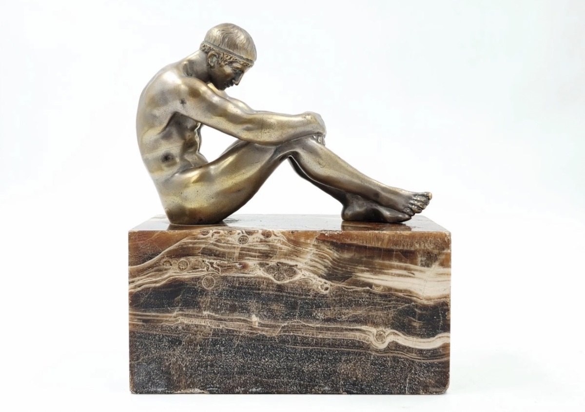 Raymond Léon Rivoire (1884–1966), After – *bather In The Antique Style* – Gilded Bronze-photo-4