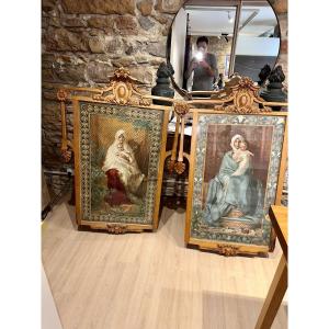 Paire de Grands Tableaux d’Après William-Adolphe Bouguereau – Fin du XIXe