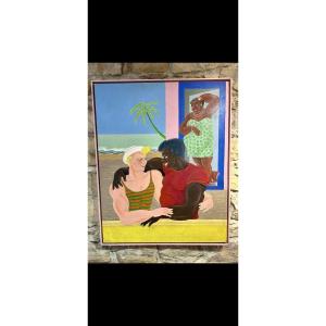 Couple Embracing In A Tropical Garden – Fortaleza (brazil), 1983