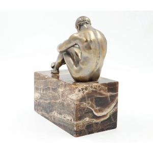 Raymond Léon RIVOIRE (1884-1966), d’après – Baigneur à l’antique – Bronze doré