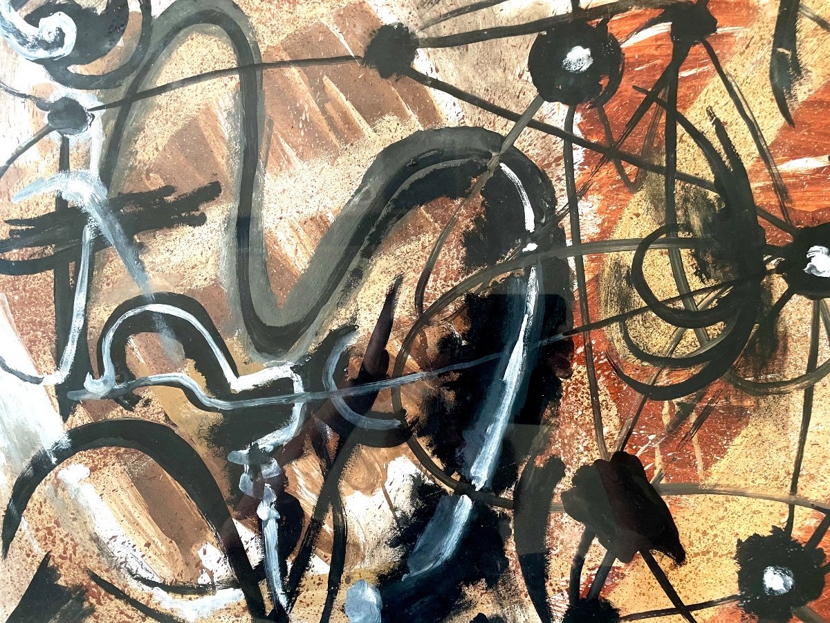 J. Démoulin,  Huile Sur Papier, monogrammée,, Datée 1965-photo-2