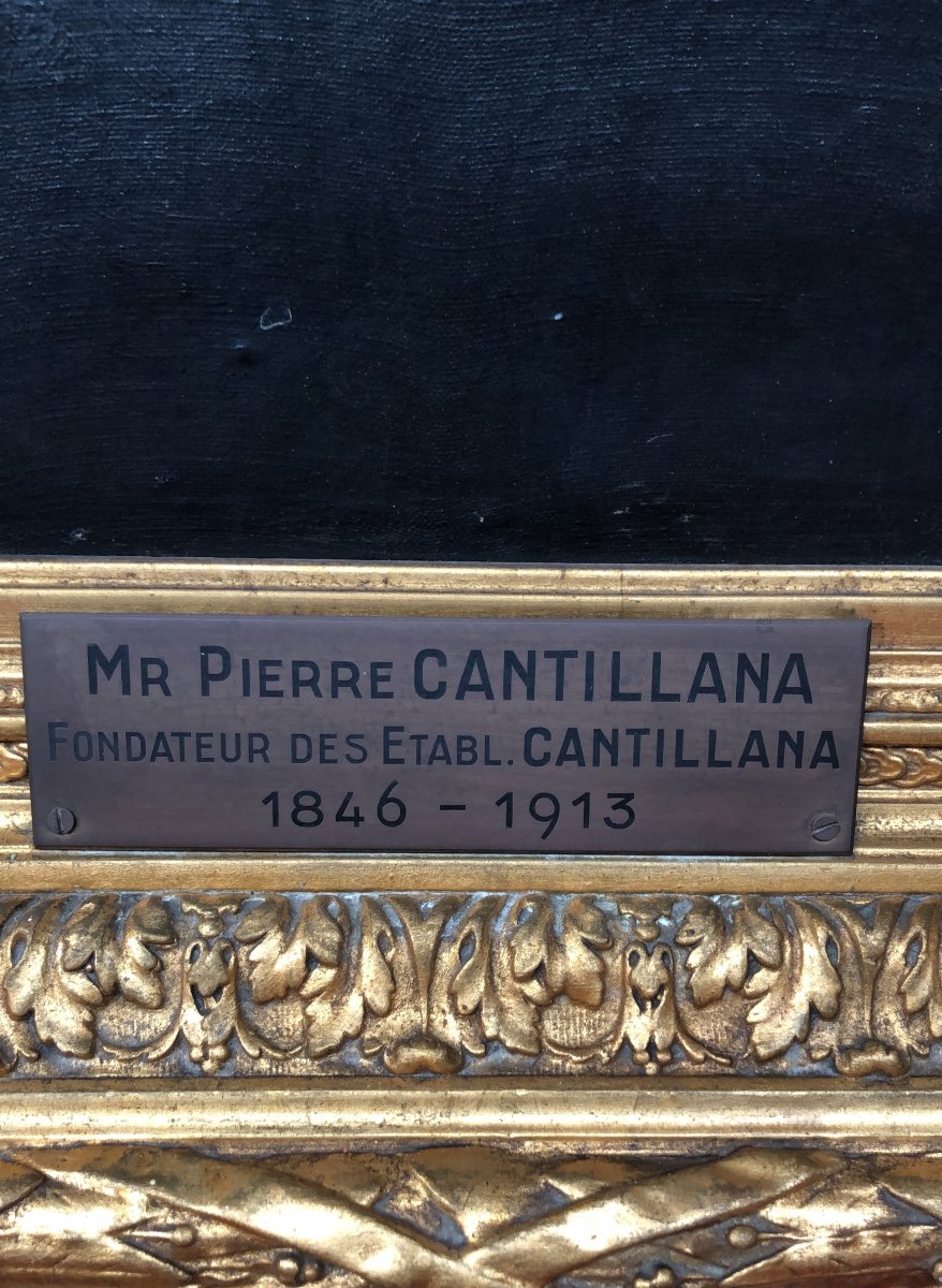 Albert Dillens, Portrait De Mr Cantillana, Fondateur De La Société Cantillana, Hst, Signé, 1889-photo-1