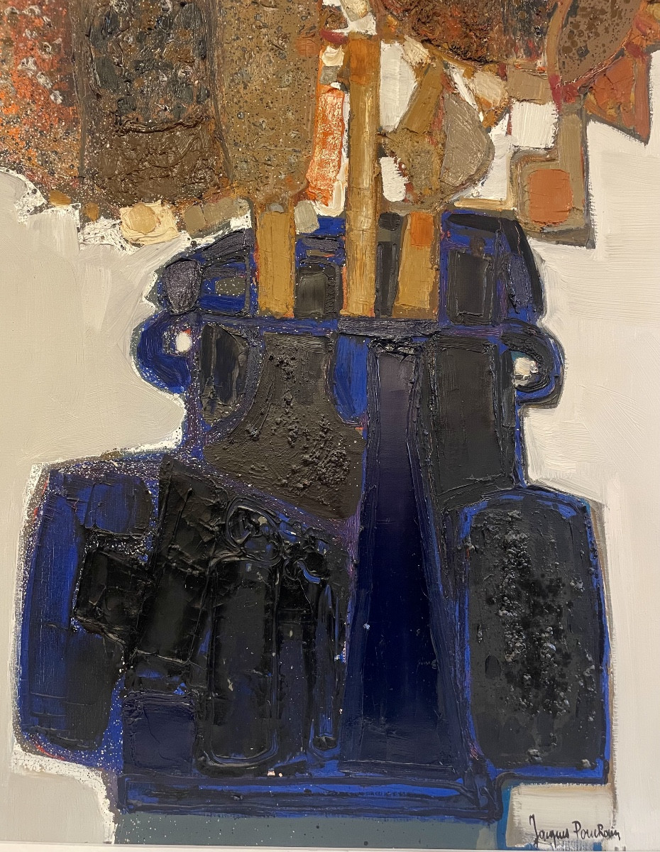 Jacques Pouchain, Sunflowers, Oil On Canvas, Signed, Ca1970, Dim: 149x100cm-photo-4