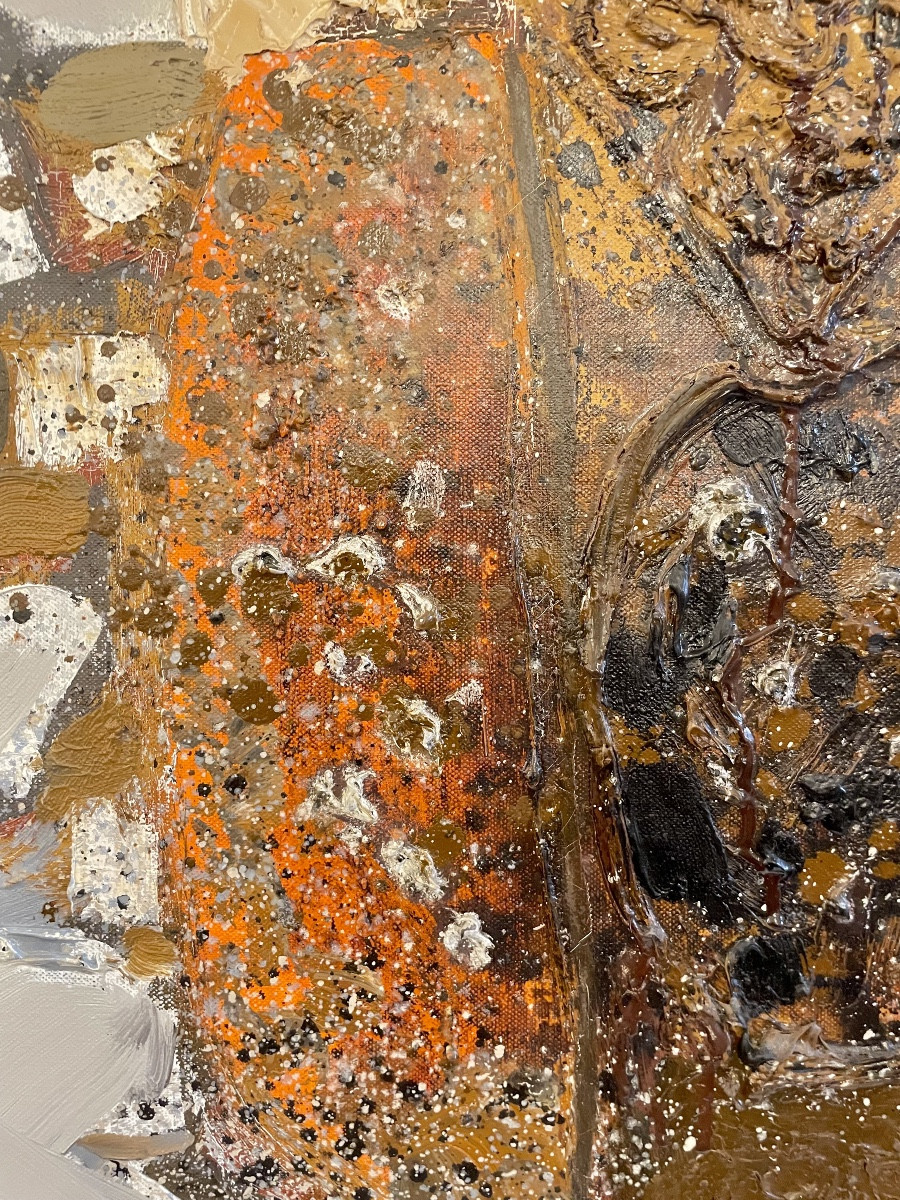 Jacques Pouchain, Sunflowers, Oil On Canvas, Signed, Ca1970, Dim: 149x100cm-photo-7