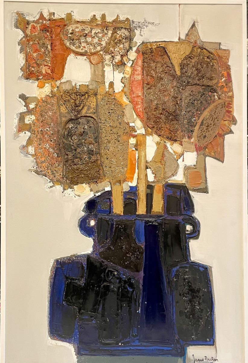 Jacques Pouchain, Sunflowers, Oil On Canvas, Signed, Ca1970, Dim: 149x100cm-photo-8