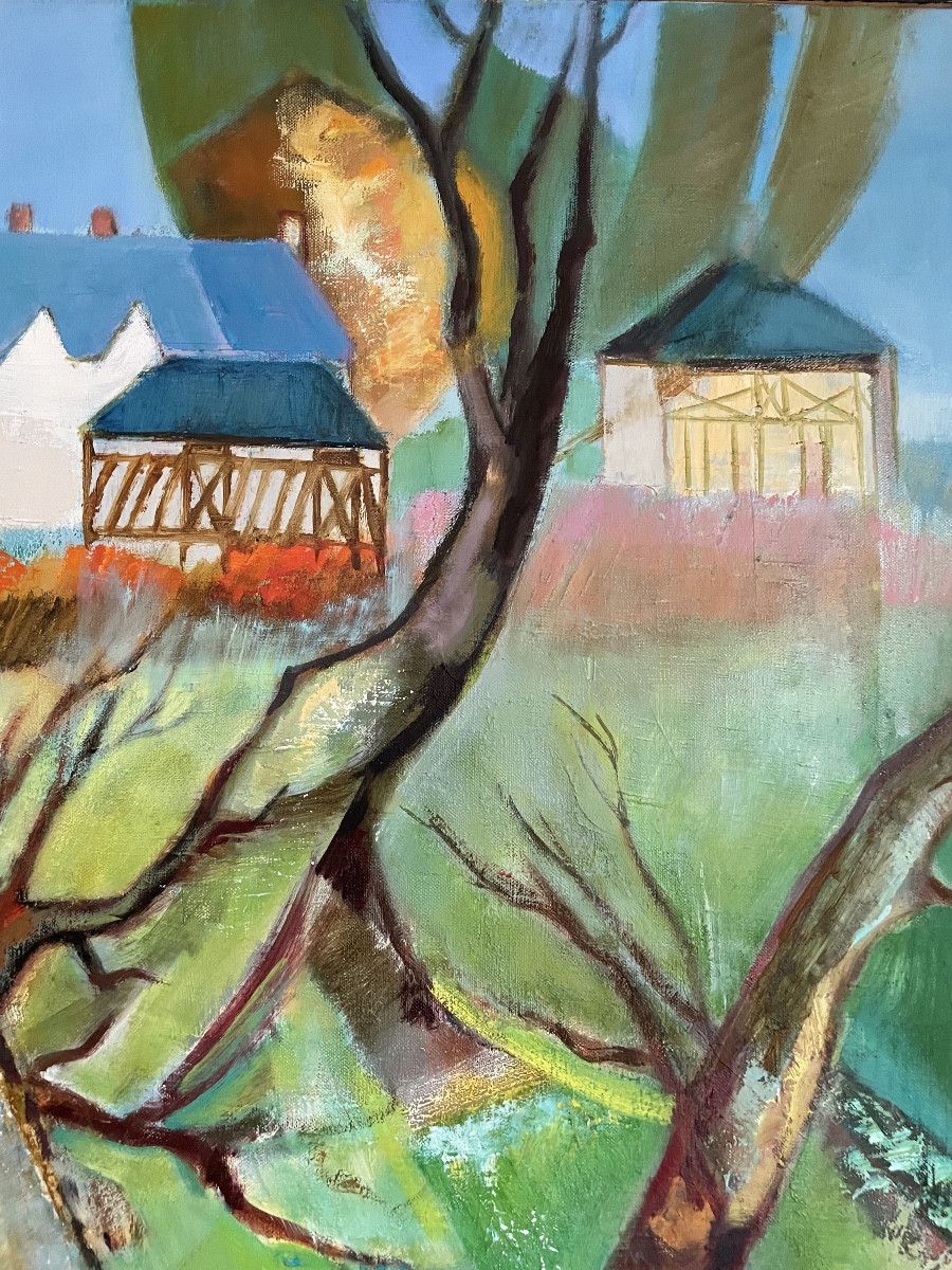 André Duret (1921-2014), Autumn In Normandy, Hst, Signed, Ca 1970, Dim: 90x115 Cm, Framed.-photo-2