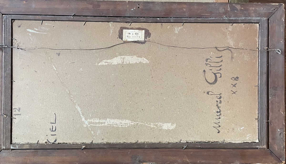 Marcel Gillis (1897-1972), Winter Scene, Hs Cardboard, Signed, Ca1935, Dim: 41x75, Framed.-photo-8