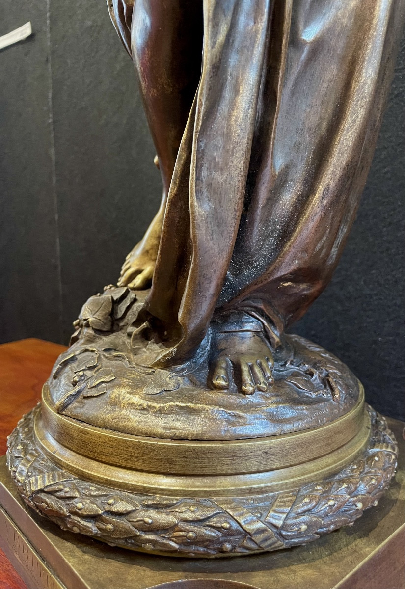 Albert-ernest Carrier- Belleuse (1824-1887), La Vérité,  Bronze, Signé, Ca 1880,  Dim: 90x24cm-photo-2
