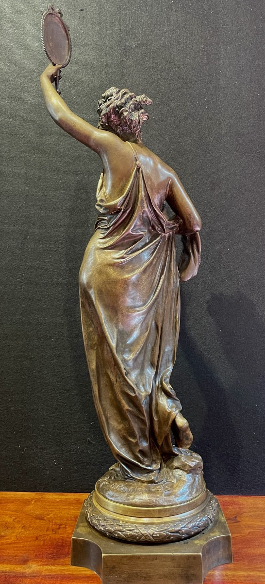Albert-ernest Carrier- Belleuse (1824-1887), La Vérité,  Bronze, Signé, Ca 1880,  Dim: 90x24cm-photo-3