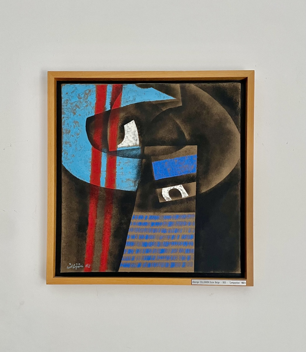 Georges Collignon (1923-2002), Composition, Acrylic/paper Mounted On Canvas, Signed, 1962.-photo-2