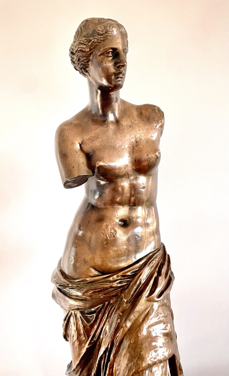 F. Barbedienne, Sculpture en bronze, Vénus de Milo, Signée, Ca 1850, Dim: 97x28x24 - Réd. Colas-photo-2