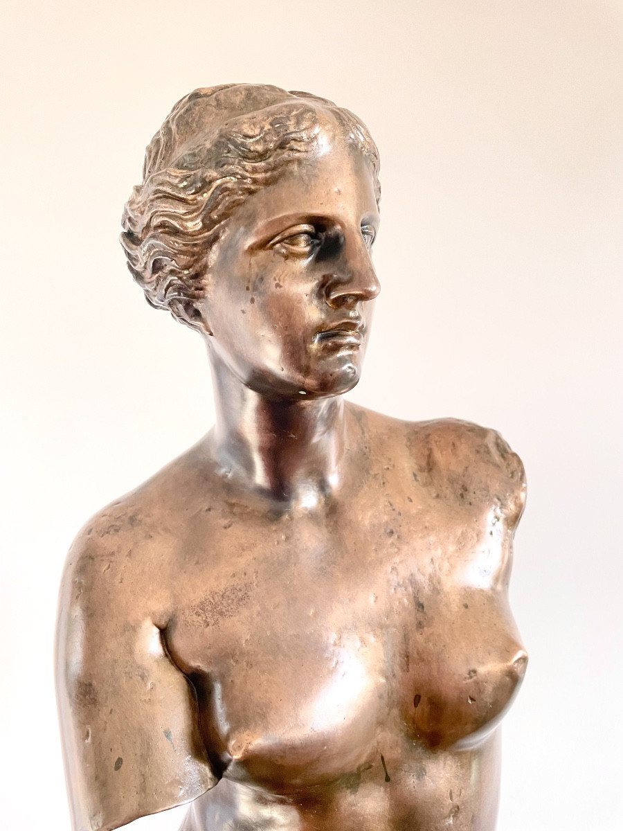 F. Barbedienne, Sculpture en bronze, Vénus de Milo, Signée, Ca 1850, Dim: 97x28x24 - Réd. Colas-photo-4