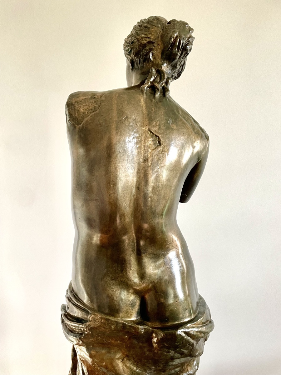 F. Barbedienne, Sculpture en bronze, Vénus de Milo, Signée, Ca 1850, Dim: 97x28x24 - Réd. Colas-photo-4