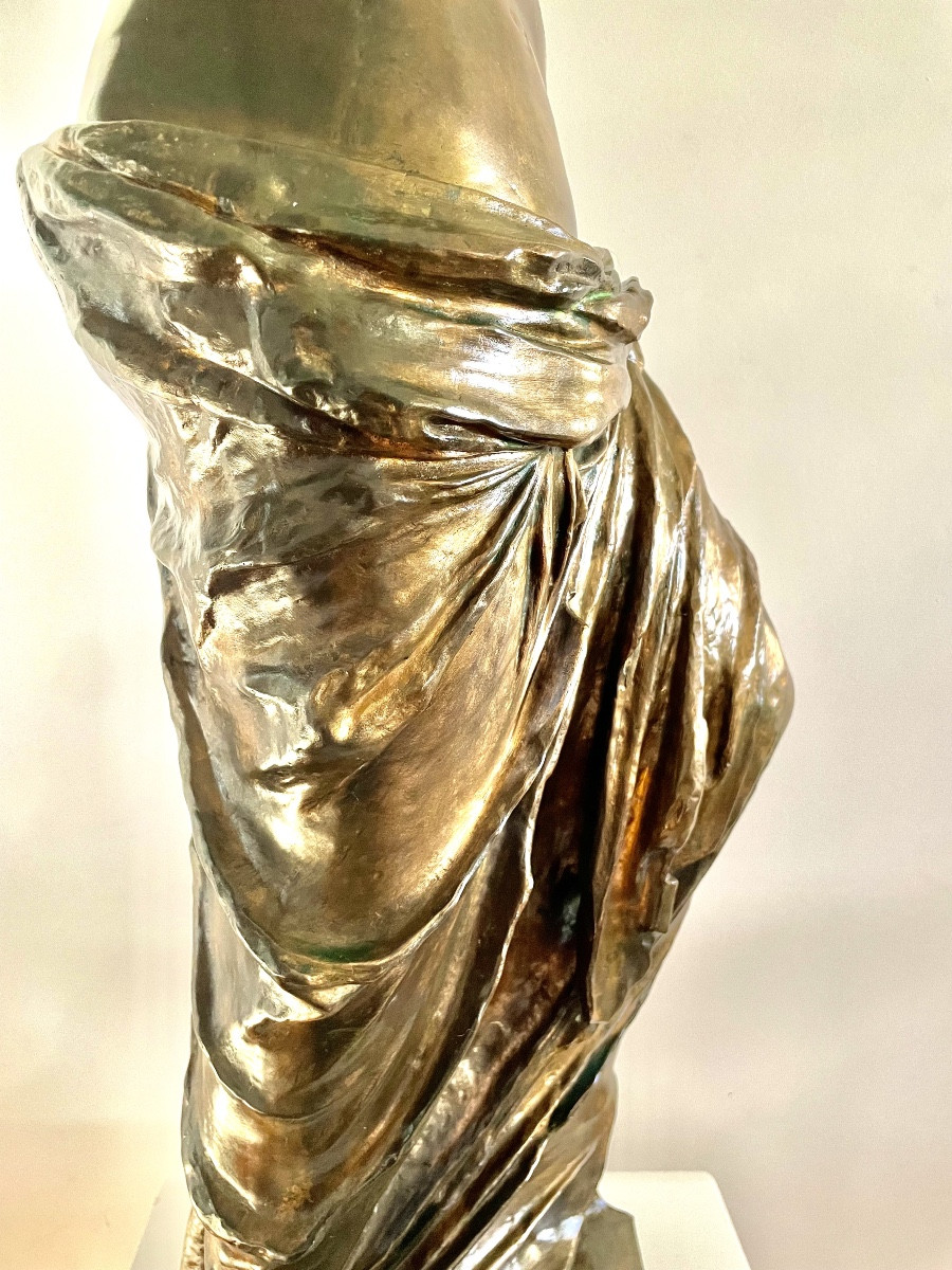 F. Barbedienne, Sculpture en bronze, Vénus de Milo, Signée, Ca 1850, Dim: 97x28x24 - Réd. Colas-photo-8